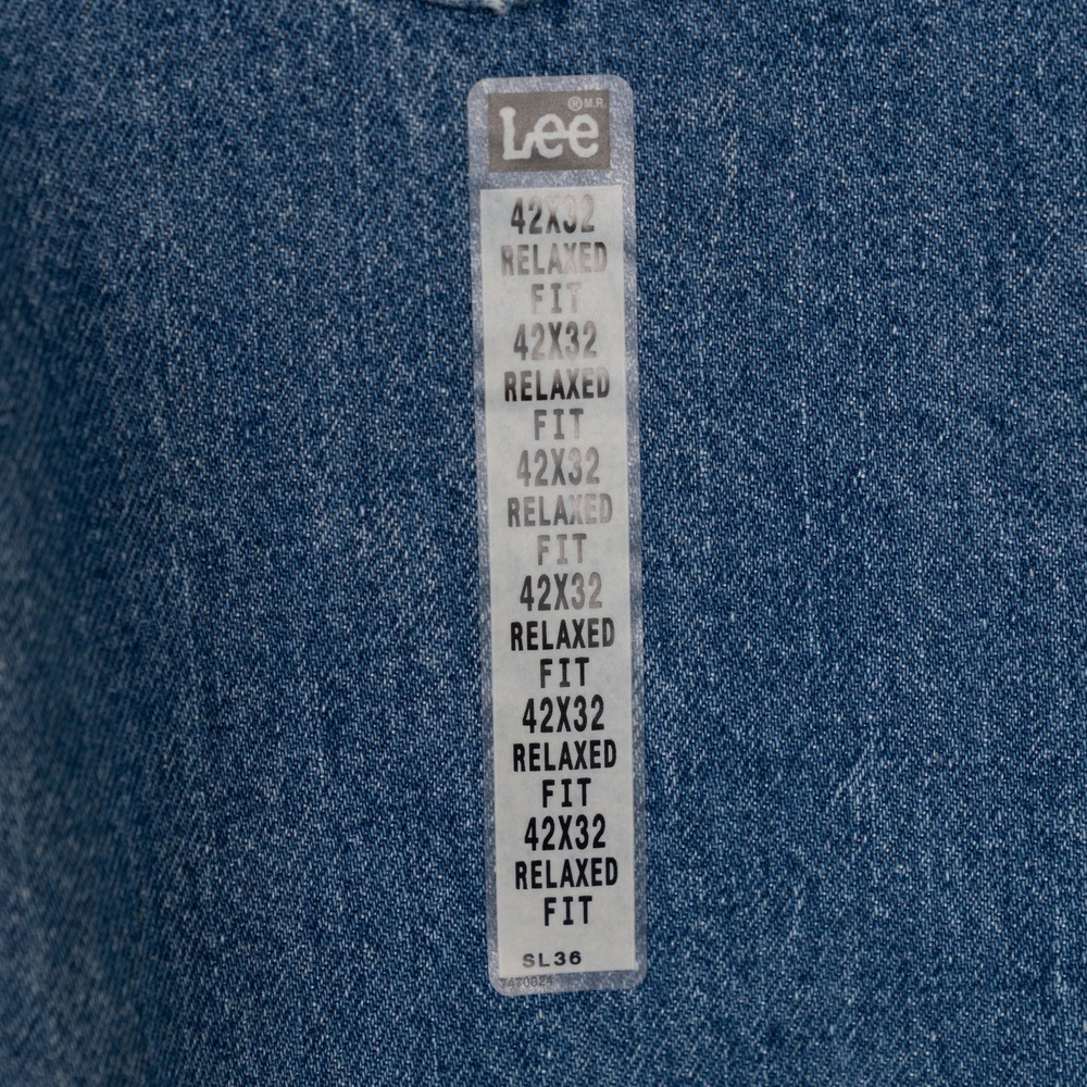 Lee Men's Relaxed Fit Straight Leg Jeans 42x32 Blue Denim 100% Cotton - Picture 6 of 7